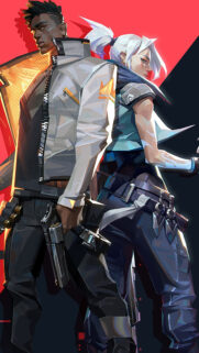 Valorant Phoenix and Jett Action Mobile Wallpaper