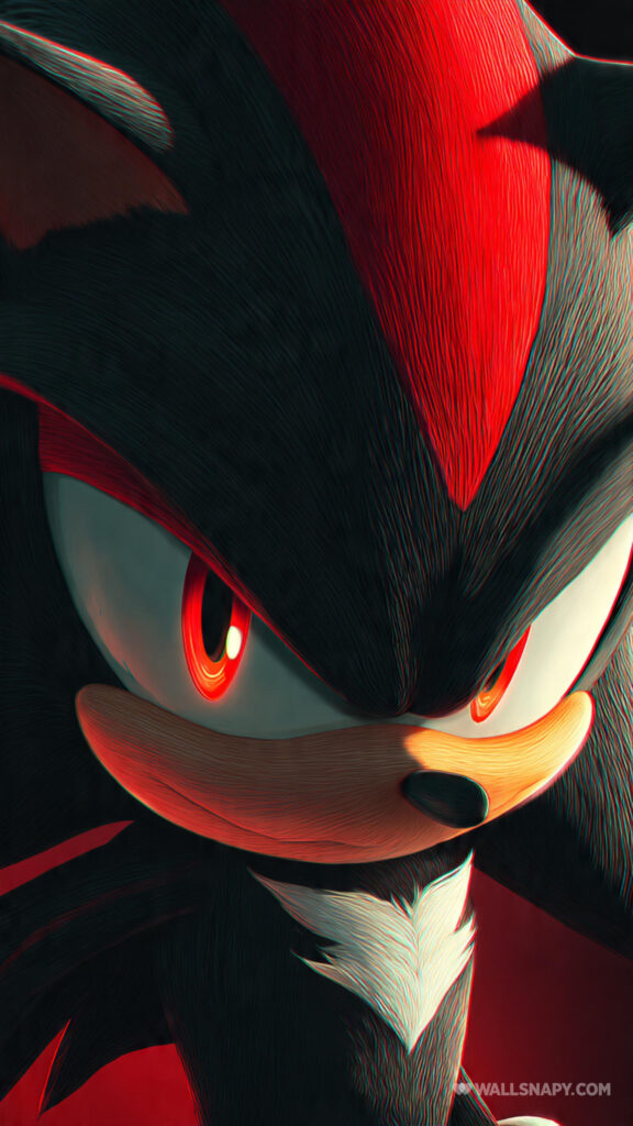 Shadow the Hedgehog Intense Close-Up Mobile Wallpaper
