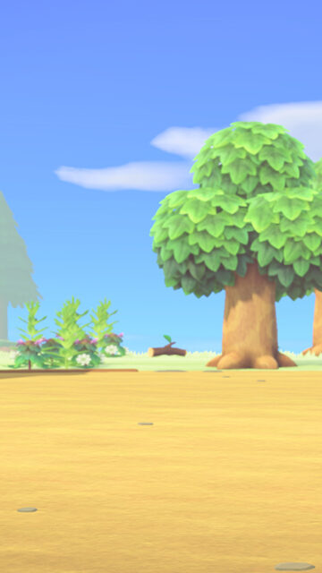 Animal Crossing Inspired Sunny Landscape Mobile Wallpaper