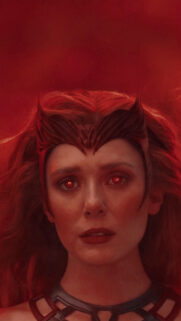 Scarlet Witch Elizabeth Olsen Red Magic 4K Mobile Wallpaper
