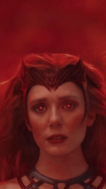 Scarlet Witch Elizabeth Olsen Red Magic 4K Mobile Wallpaper
