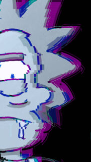 Glitch Effect Rick Sanchez Portrait Mobile Wallpaper