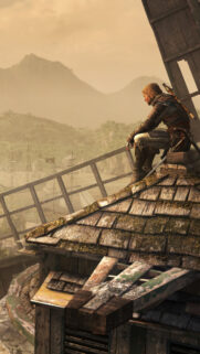 Edward Kenway on Windmill Roof Mobile Wallpaper