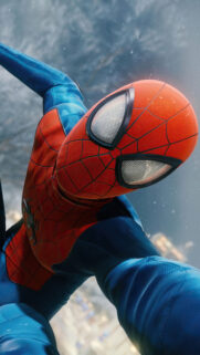 Spider-Man Cinematic Mid-Air Action Mobile Wallpaper