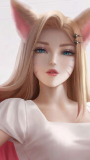 Ahri League of Legends Blonde Character Mobile Wallpaper