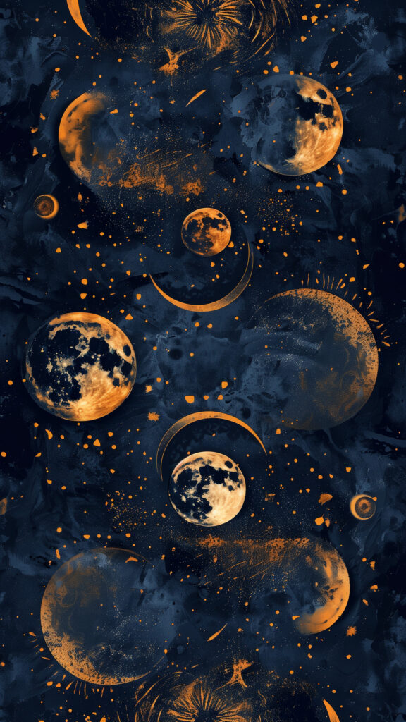Mystical Moon Phases and Celestial Energy Spiritual Wallpaper