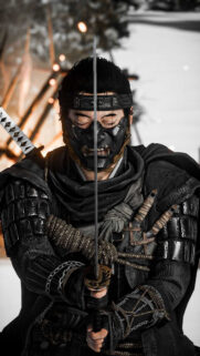 Jin Sakai Ghost of Tsushima Warrior Mobile Wallpaper