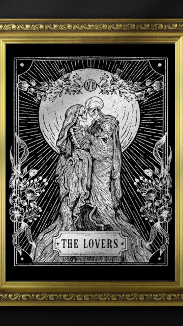 The Lovers Tarot Card Mystical Gothic Aesthetic Art Wallpaper