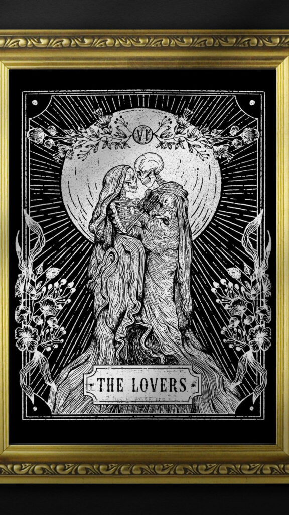 The Lovers Tarot Card Mystical Gothic Aesthetic Art Wallpaper