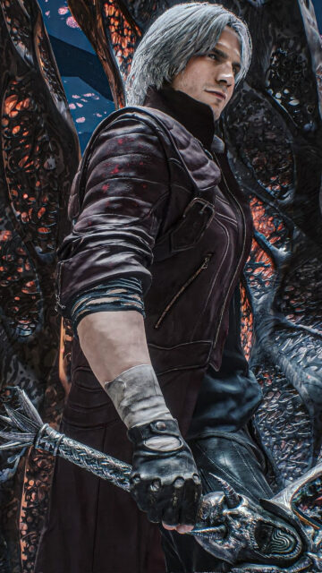Dante Devil May Cry 5 Action Hero Phone Wallpaper