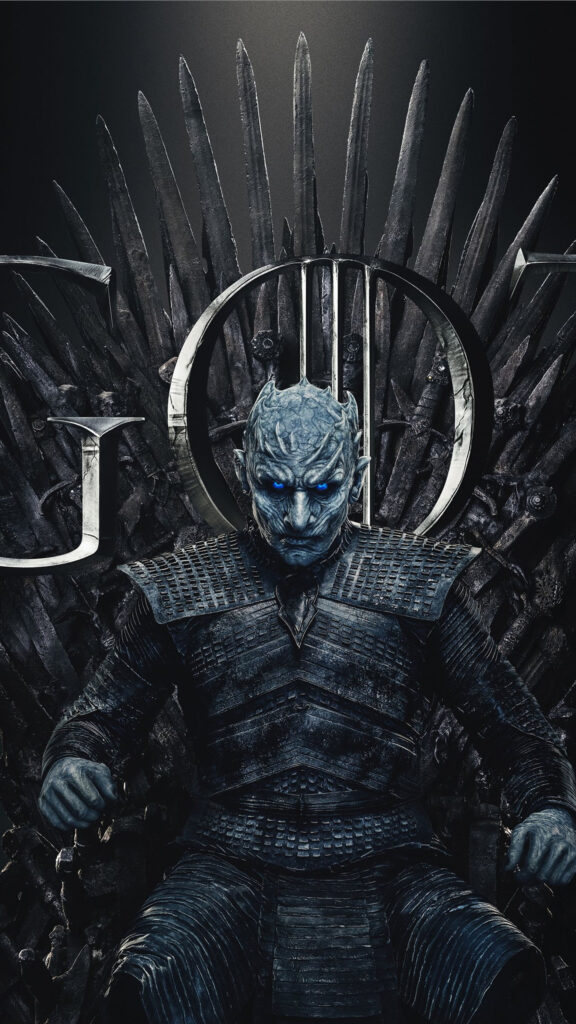 Night King on the Iron Throne 4K Mobile Wallpaper