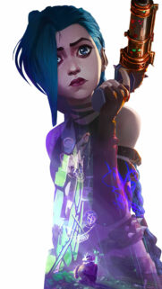 Jinx League of Legends Blue Hair Gun Mobile Wallpaper