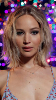 Jennifer Lawrence Blonde Wavy Hair Portrait Mobile Wallpaper