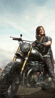 Daryl Dixon on Custom Motorcycle Mobile Wallpaper