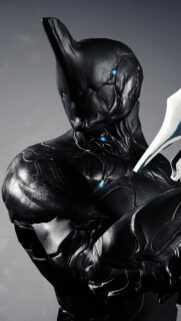 Excalibur Warframe Dark Armor Artistic Mobile Wallpaper
