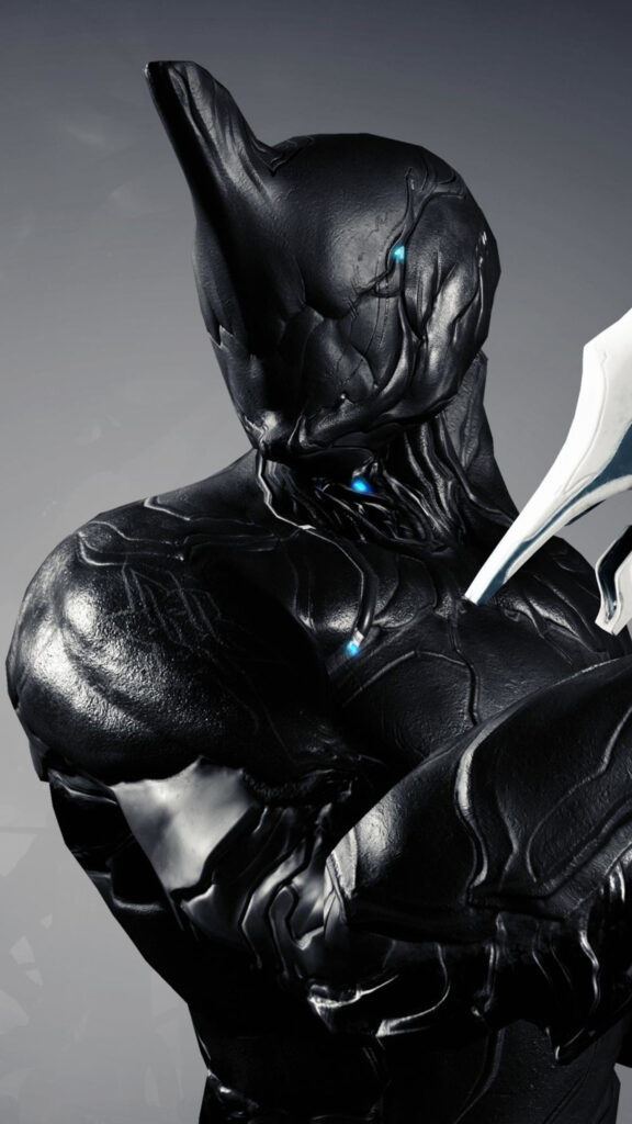 Excalibur Warframe Dark Armor Artistic Mobile Wallpaper