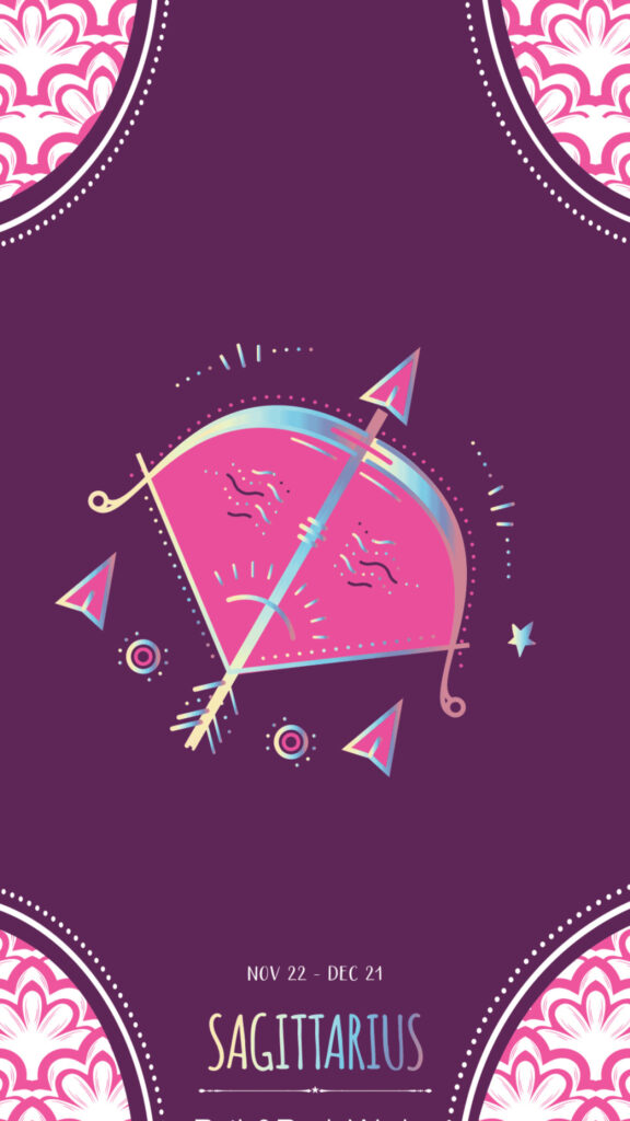 Sagittarius Zodiac Sign Aesthetic Archer and Fire Symbol Wallpaper
