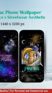 Pisces Zodiac Sign Spiritual Aesthetic Art and Astrology Constellation Wallpaper
