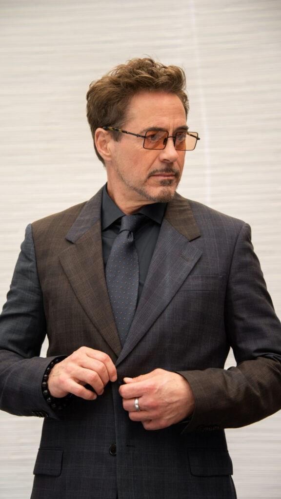 Robert Downey Jr Wearing Tinted Glasses Mobile Wallpaper