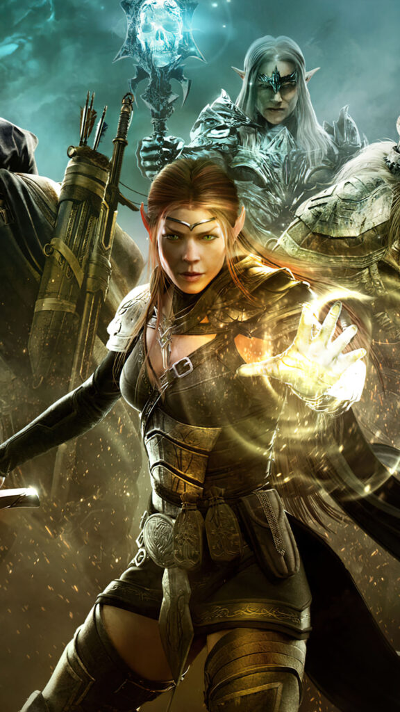 Fantasy Elf Warrior Casting Magic Mobile Wallpaper