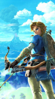 Link with Bow Legend of Zelda Breath of the Wild Phone Wallpaper