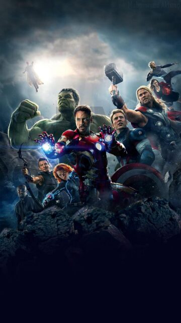Avengers Age of Ultron Cinematic Ensemble Mobile Wallpaper