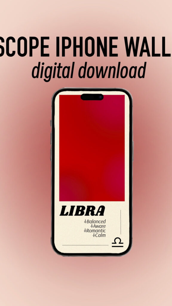 Libra Zodiac Aesthetic Energy Traits and Symbolic Astrology iPhone Wallpaper
