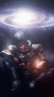 Mass Effect Commander Shepard Galaxy Mobile Wallpaper