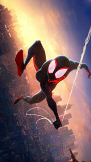 Miles Morales Action Swing Digital Art Mobile Wallpaper