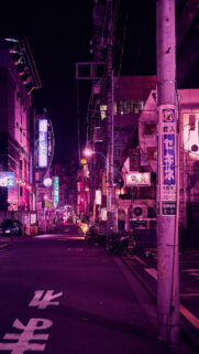 Neon Drenched Tokyo Alleyway Mobile Wallpaper