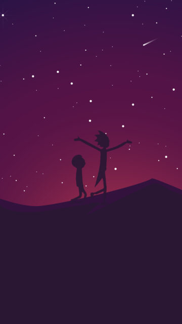 Rick and Morty Silhouette Minimalist 4K Mobile Wallpaper