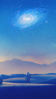 Sci-Fi Explorer Desert Galaxy Mobile Wallpaper