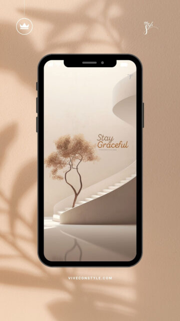 Minimalist Interior Staircase with Tree Mobile Wallpaper
