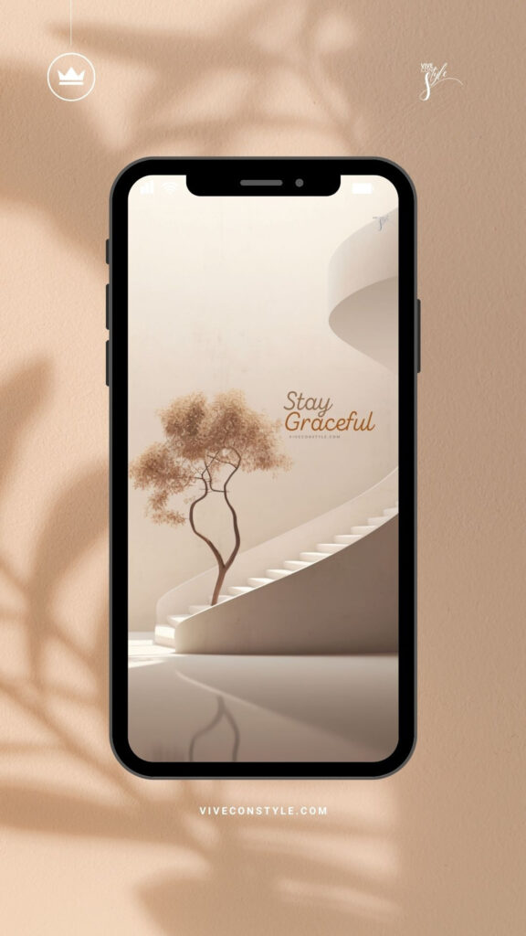 Minimalist Interior Staircase with Tree Mobile Wallpaper