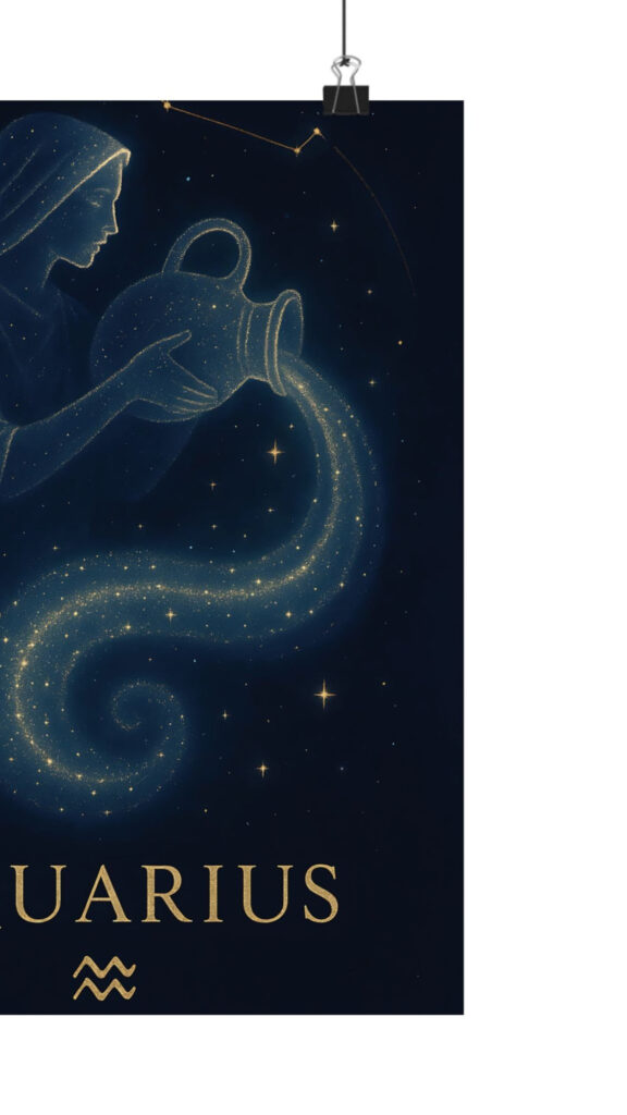 Aquarius Zodiac Celestial Aesthetic: Air Sign Constellation Wallpaper