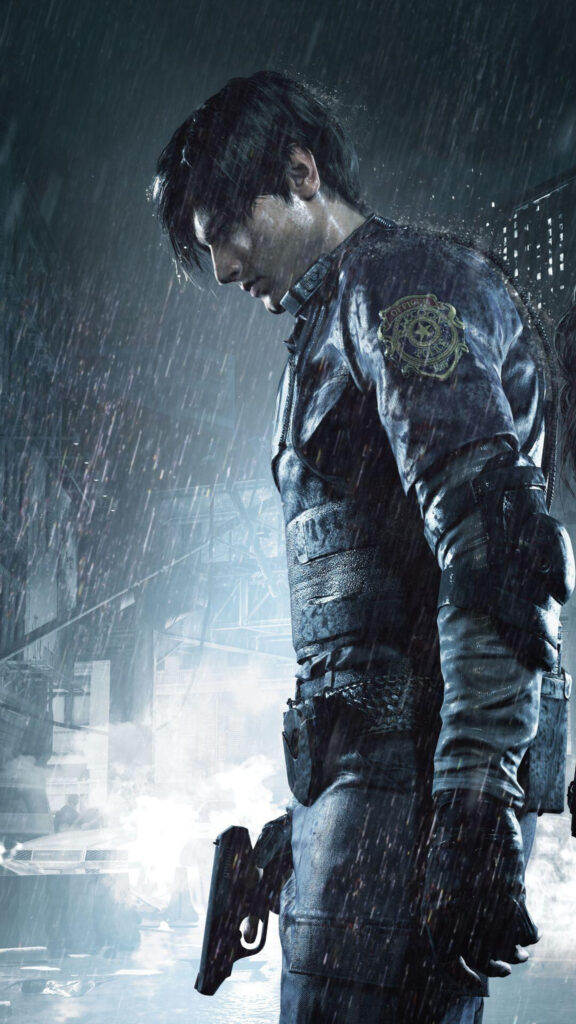 Resident Evil 2 Remake Leon Kennedy Portrait Mobile Wallpaper