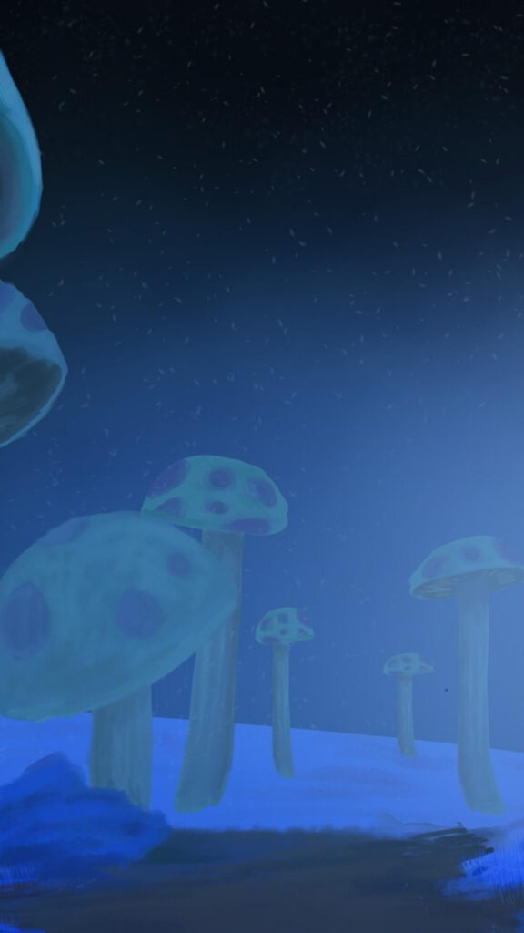 Glowing Mushroom Biome Terraria-Inspired Mobile Wallpaper