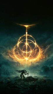 Elden Ring Hero Kneeling with The Elden Ring Mobile Wallpaper