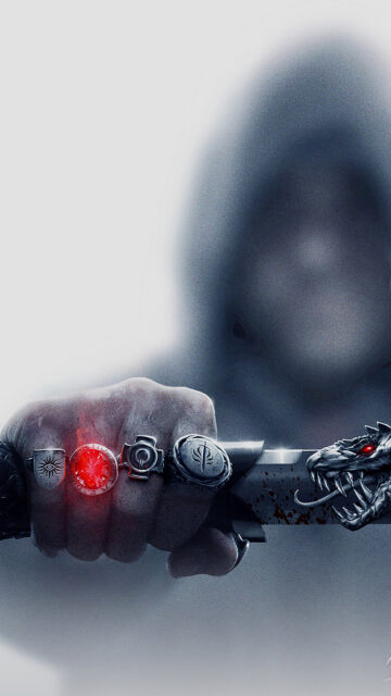 Fantasy Assassin with Bloodied Snake Blade Mobile Wallpaper