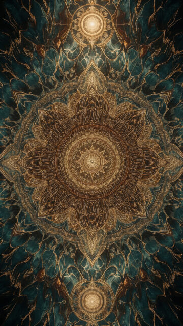 Golden Mandala Sacred Geometry Zen Energy Aesthetic Wallpaper