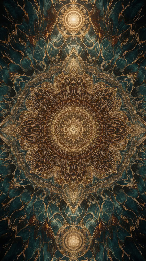 Golden Mandala Sacred Geometry Zen Energy Aesthetic Wallpaper