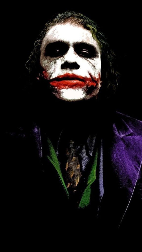 Heath Ledger Joker Portrait Style Mobile Wallpaper