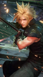 Cloud Strife Action Mobile Wallpaper