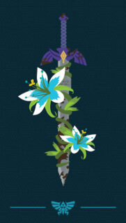 Master Sword and Silent Princess Flowers Mobile Wallpaper