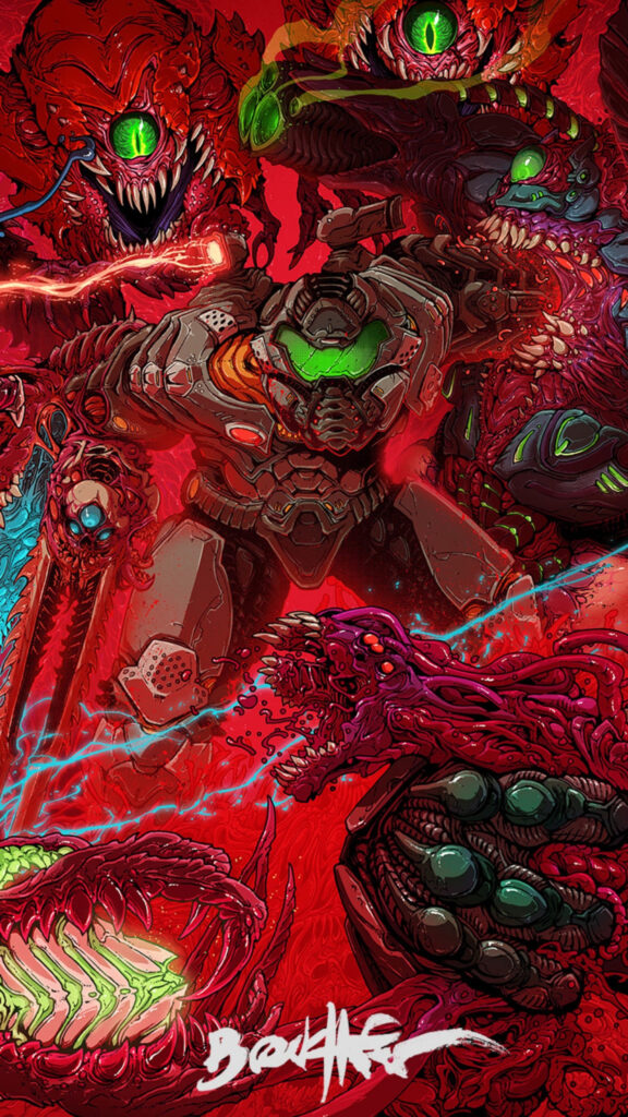 Doom Slayer Combat Action Mobile Wallpaper