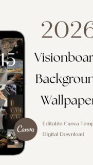 2026 Aesthetic Vision Board Manifestation Phone Background Wallpaper