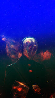 Surreal Cosmic Entity Suit Mobile Wallpaper