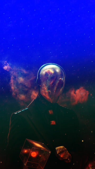 Surreal Cosmic Entity Suit Mobile Wallpaper
