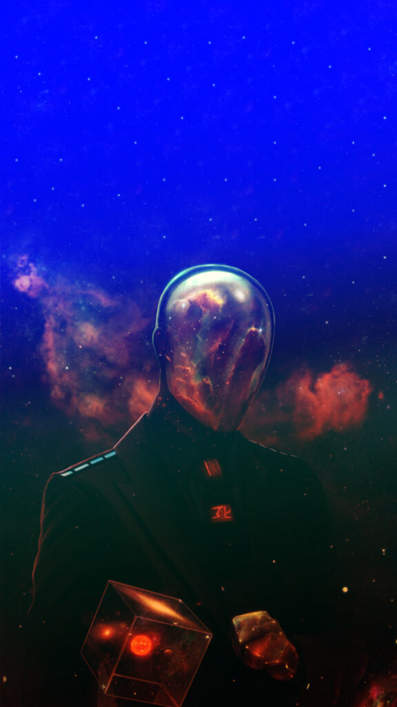 Surreal Cosmic Entity Suit Mobile Wallpaper
