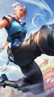Jett Valorant Action Pose Mobile Wallpaper